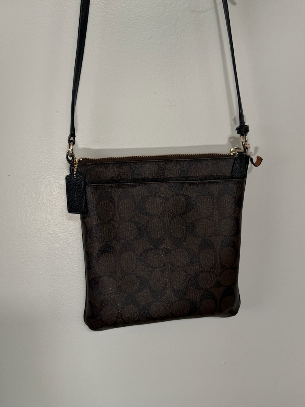 Coach Brown Signature Small Crossbody with Gold Logo - Picture 8 of 9